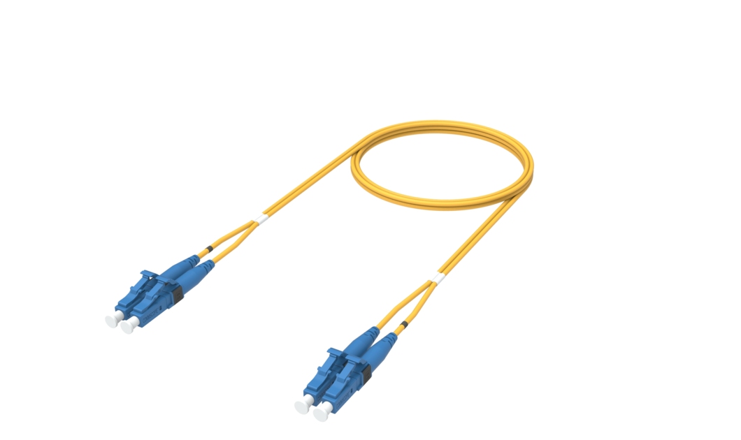 Fiber Optic Patch Cord, Singlemode, LC/UPC to LC/UPC duplex, 1.8 mm LSZH & OFNR, Yellow